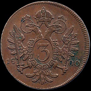 Reverse - Austria - 3 Kreutzer 1800