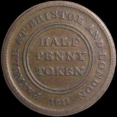 Reverse - Great Britain - 1/2 Penny Token - 1811