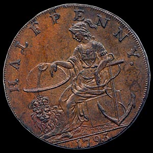 Obverse - Great Britain - 1/2 Penny - 1793
