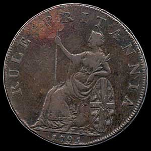 Reverse - Great Britain - 1/2 Penny - 1795