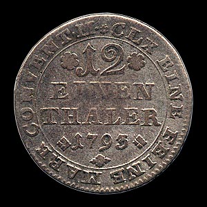 Reverse - Brunswick-Wolfenbuttel - 1/12 Taler - 1795