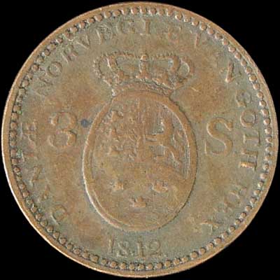 Reverse - Denmark - 3 Skilling - 1812