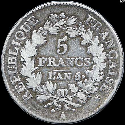 Reverse - France - 5 Francs 1797