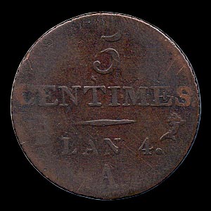 Reverse - France - 5 Centimes 1796