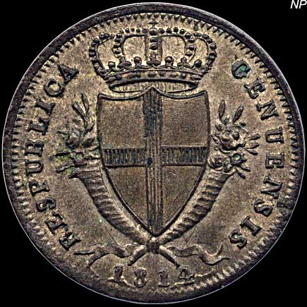Obverse - Genoan Republic - 2 Soldi - 1814