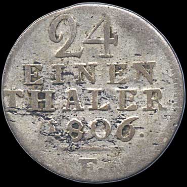 Reverse - Hesse-Cassel - 1806 - 1/24 Thaler