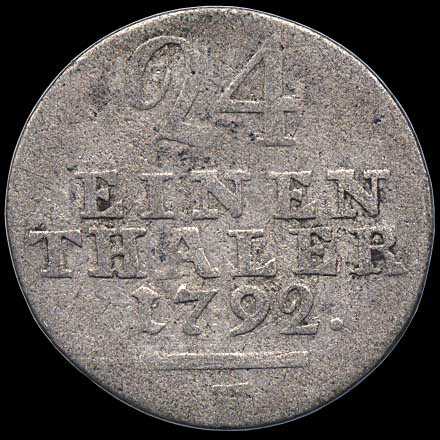Reverse - Hesse-Cassel - 1792 - 1/24 Thaler