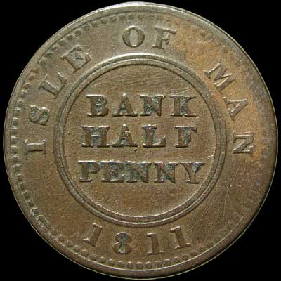 Reverse - Isle of Man - 1/2 Penny - 1811