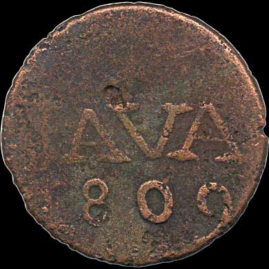 Reverse - Napoleonic East Indies - 1 Duit (1809)