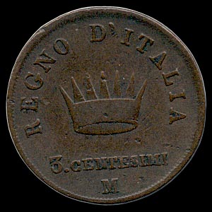 Reverse - Kingdom of Napoleon - 3 Centesimi (1807)