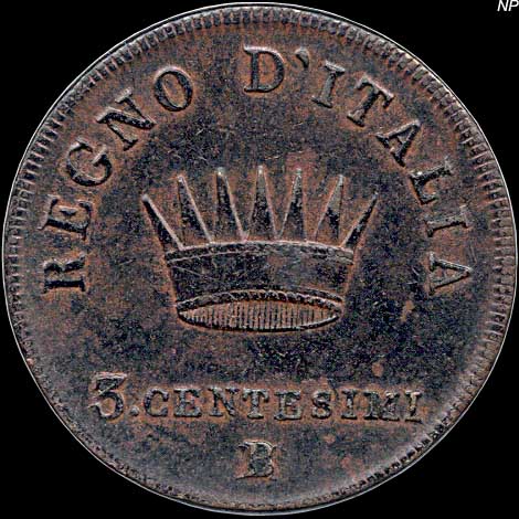 Reverse - Kingdom of Napoleon - 3 Centesimi (1807)