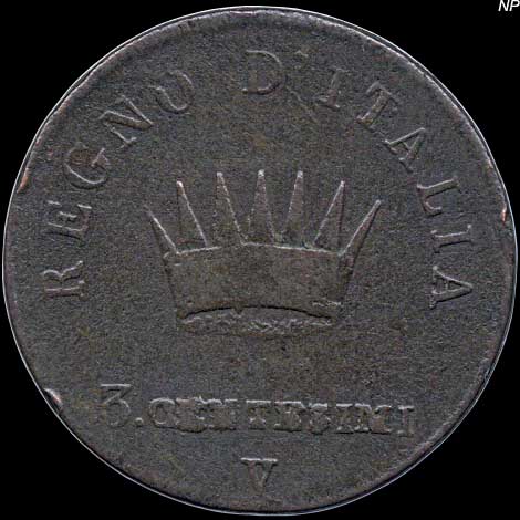 Reverse - Kingdom of Napoleon - 3 Centesimi (1808)