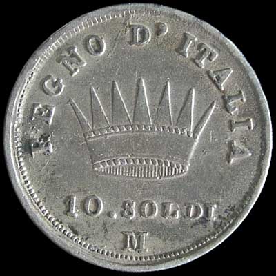 Reverse - Kingdom of Napoleon - 10 Soldi (1810)