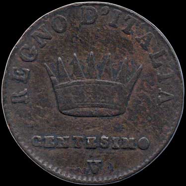 Reverse - Kingdom of Napoleon - 1 Centesimo (1810)