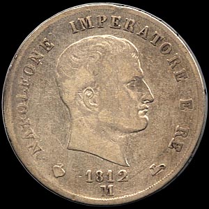 Obverse - Kingdom of Napoleon - 5 Lire 1812