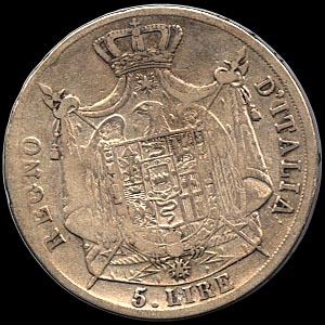 Reverse - Kingdom of Napoleon - 5 Lire 1812