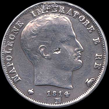 Obverse - Kingdom of Napoleon - 1 Lira (1814)