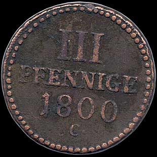 Reverse - Saxony - 3 Pfennige - 1800