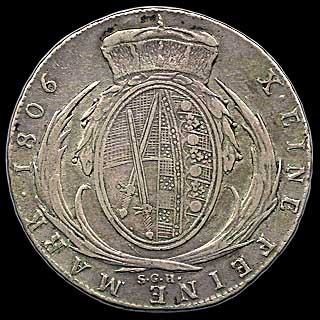 Reverse - Saxony - 1 Thaler - 1806