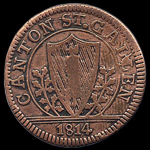 Obverse - Swiss - 1/2 Bazen - 1814