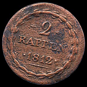 Reverse - Canton Argau - 2 Rappen - 1812