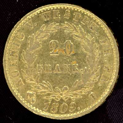 Reverse - Westphalia - 20 Franks - 1809