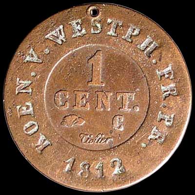 Reverse - Westphalia - 1 Centime - 1812
