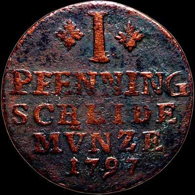 Reverse - Brunswick-Wolfenbuttel - 1 Pfenning - 1797