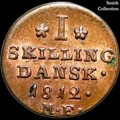 Reverse - Denmark - 1 Skilling - 1812