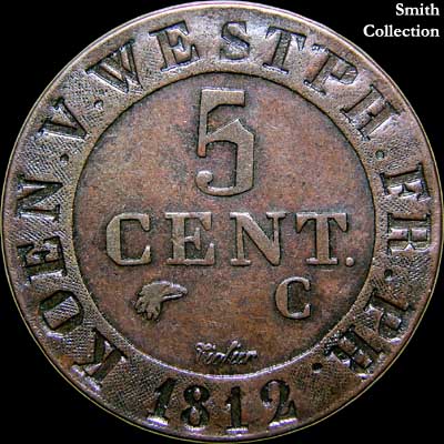Reverse - Westphalia - 5 Centimes - 1812