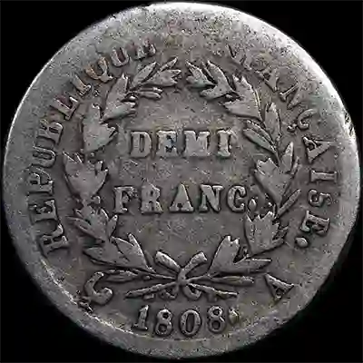 Reverse - France - Demi Franc 1808